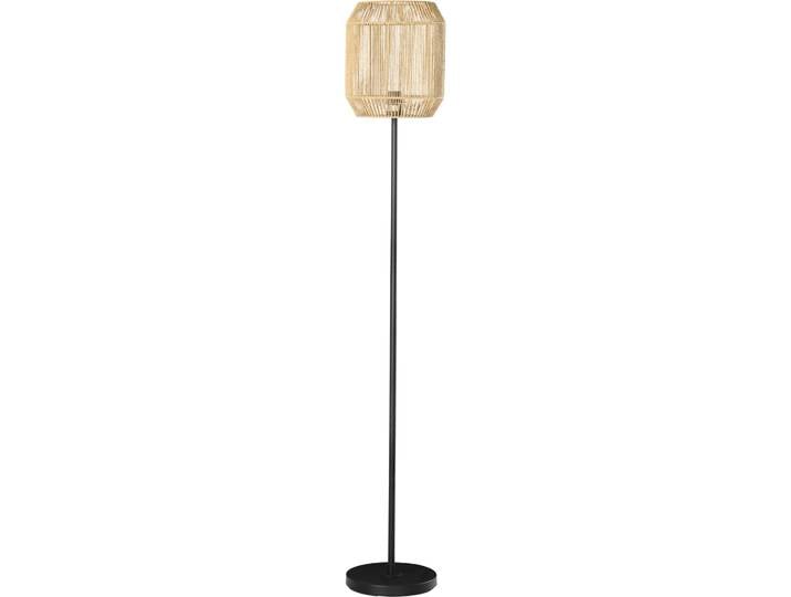 HOMCOM Lampadaire sur pied salon lampadaire vintage en métal pour salon abat-jour en corde de papier - design naturel - base E27 Max. 40W - Ø 26 x 164H cm
