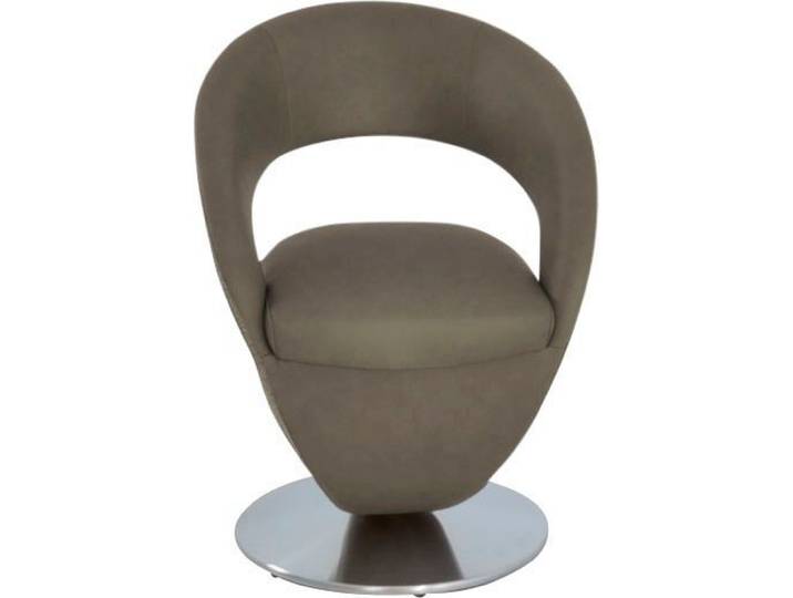 K+W Komfort & Wohnen Esszimmerstuhl Wave, Drehstuhl, Design-Drehstuhl, Drehteller in Metall edelstahloptik, Farbkombination