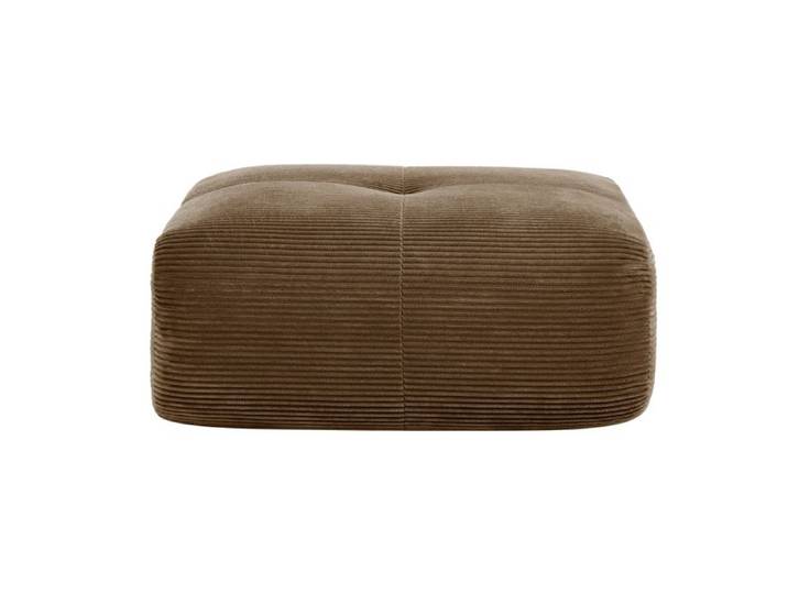 Modenuit Pouf ottoman rectangulaire en tissu corduroy marron 92 5 x 75 x 40 cm livré monté
