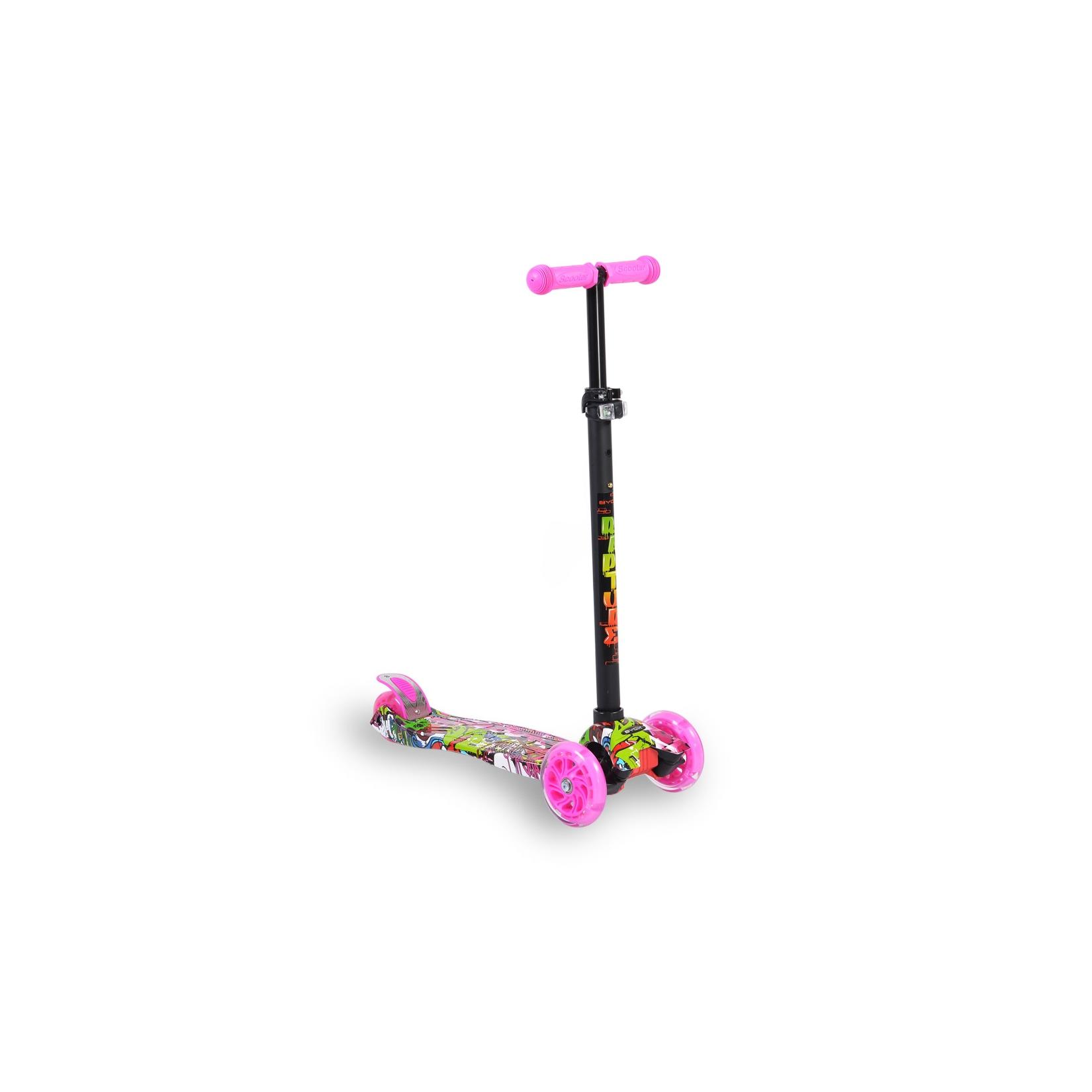 Byox Kinderroller Rapture, Aluminium Scooter mit LED-Rädern, Wassertransferdruck rosa