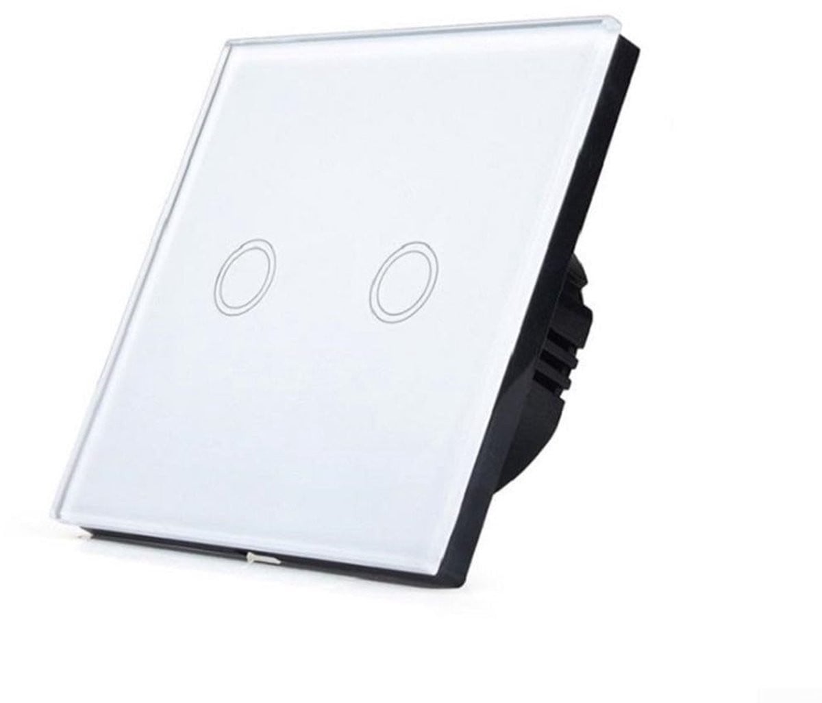 Touch lichtschakelaar Dubbele dimmer Wit 86x86mm
