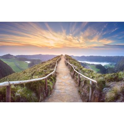Fototapete PAPERMOON "LANDSCHAFT-NATUR GEBIRGE BERGE ALPEN WOLKEN HIMMEL XXL", bunt, B:4,5m L:2,8m, Vlies, Tapeten
