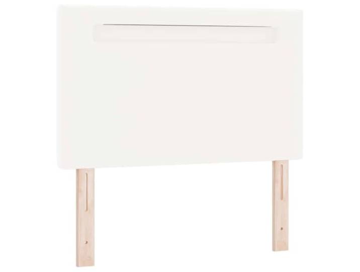 vidaXL LED Hoofdbord Wit Nep Leer