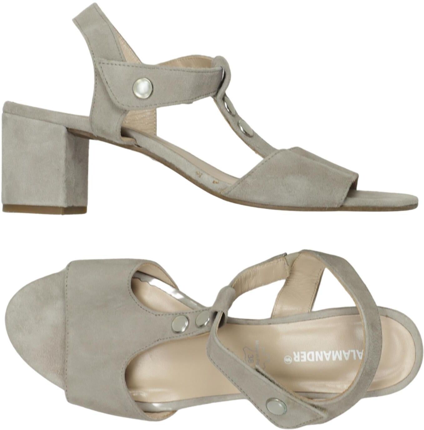 Salamander Damen Sandalen, Grau, Gr. EU 38, Leder - Second Hand