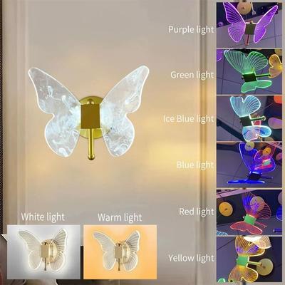 Uplifted Finds Butterfly Wall Lamp Luxury Modern Nordic LED Indoor Lighting 3 color Light marble Pattern