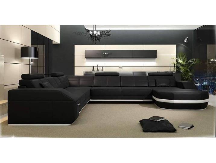 JVmoebel Wohnlandschaft Beige-orange Eckcouch aus Lederfaserstoff mit Kopfstützen, Made in Europa