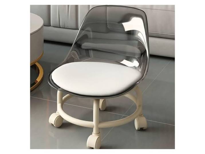 Hocker mit Rollen, Fürs Büro - Sitz mit drehbaren Lenkrollen(Grey)