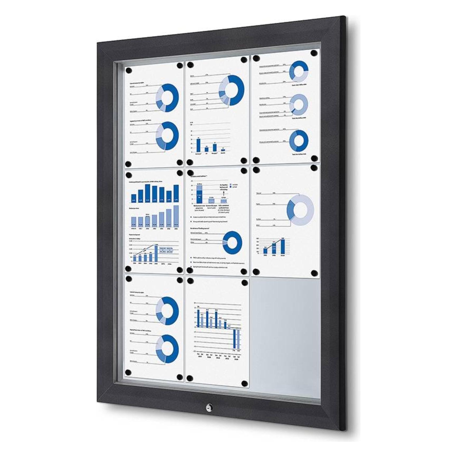 Showdown Displays Showdown Displays Schaukasten Premium grau 9x DIN A4 (80.50 x 106.70 cm) (SCT9xA4PHC7016JS)