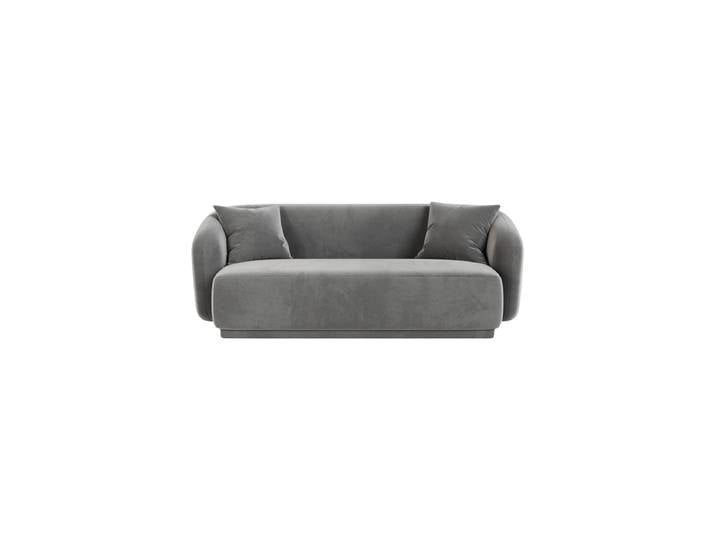 2-Sitzer Design Sofa Jane Samt Grau chosen by Bloomingloft