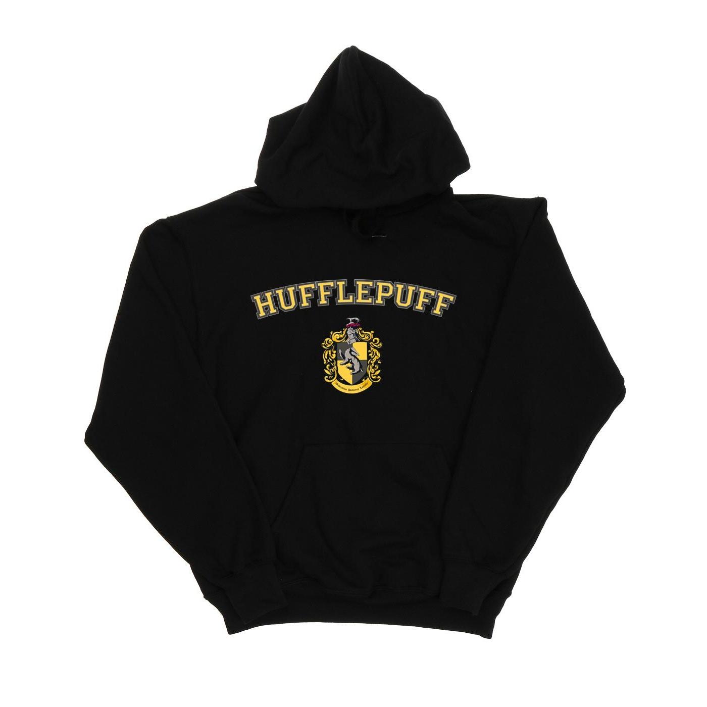 Harry Potter Meisjes Hufflepuff Crest Hoodie (Zwart)
