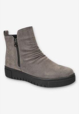 Women's Estella Slip-Resistant Ankle Boot by Easy Works in Grey (Size 9 1/2 M)