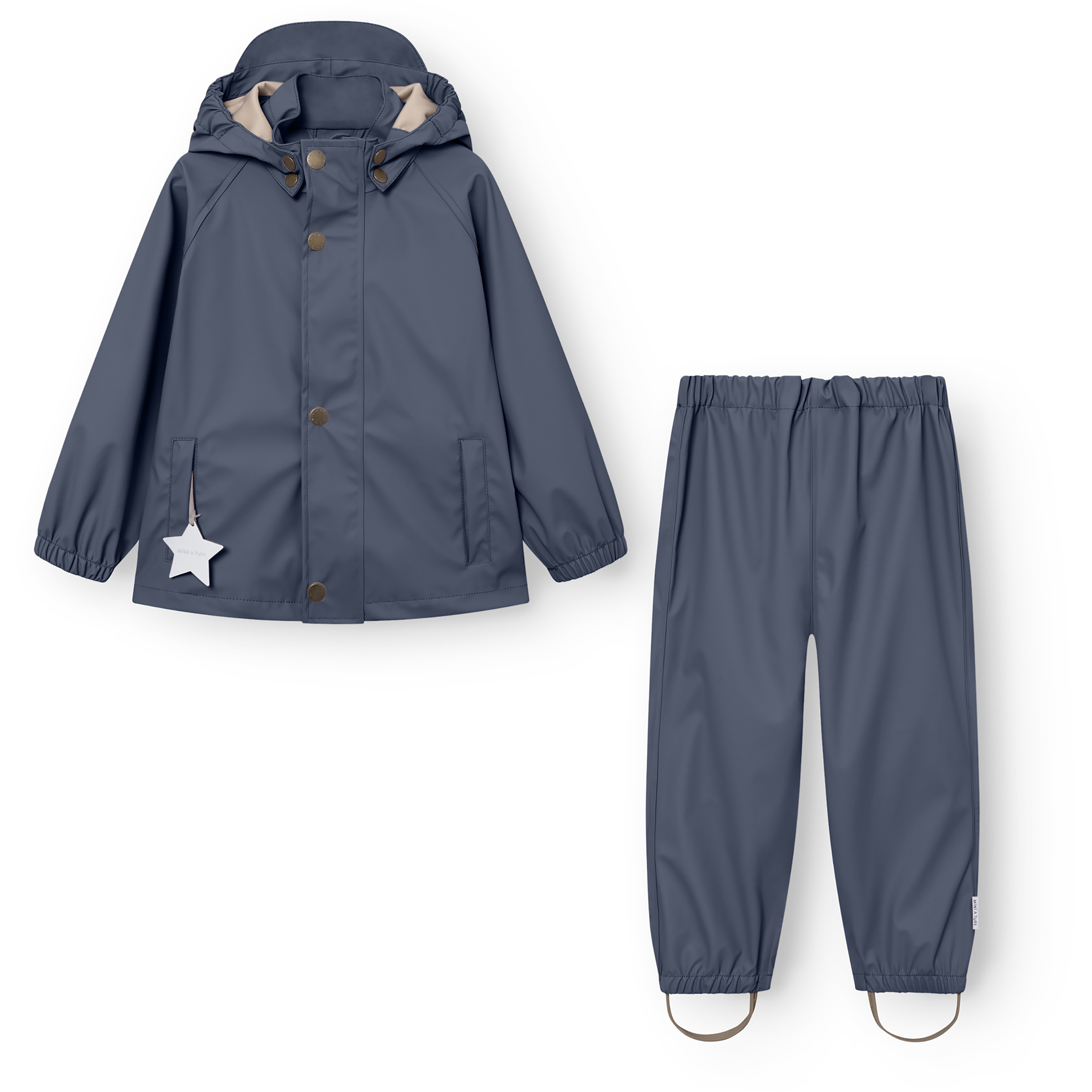 Mini A Ture Matreinar Regen Set Kinder Overalls schwarz Größe 116 Lifestyle Widerstandsfähig
