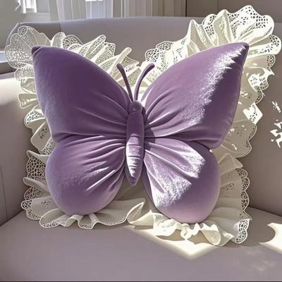 Uplift Essentials Princess Butterfly Bow Pillow For Sofa Bed And Car purple