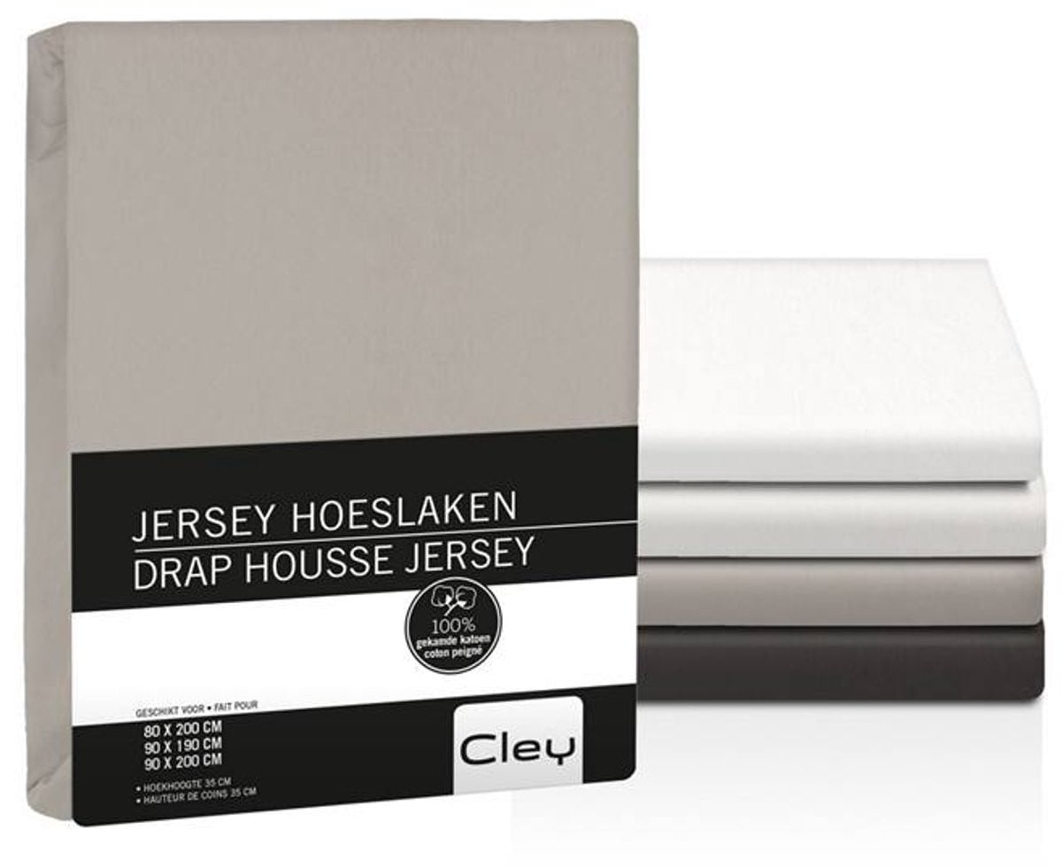 Cley Jersey Hoeslaken Ivoor 90x200 cm