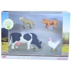 Animal World Figuren - Schaf, Schwein, Kuh und Huhn