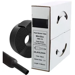 5m Schrumpfschlauch mit Kleber 24mm>8mm schwarz Ratio 3:1