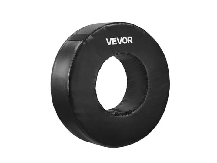 VEVOR Roue de Plaquage de Rugby en PVC Imperméable et Éponge Haute Densité\, Matériels d’Entraînement de Football Américain avec Sangles\, Équipement pour Exercices Tacle Blocage Défense\, Noir