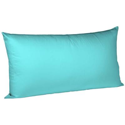 Kissenbezug FLEURESSE "Colours Mako Satin, 100% Baumwolle, mit Reißverschluss", blau (petrol), B:40cm L:80cm, Mako-Satin, Mako-Satin, Kissenbezüge, Kissenbezug, Mako Satin, glänzend, glatt, Premium Qualität