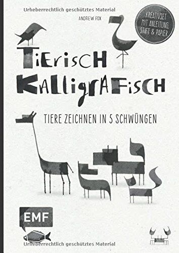Andrew Fox - Tierisch kalligrafisch: Tiere zeichnen in 5 Schwüngen - Kreativset mit Anleitungen, Stift und Papier - Preis vom 10.10.2026 11:48:34 h