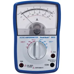 PEAKTECH 3203 - Amperemeter, analog, 10 A AC/DC