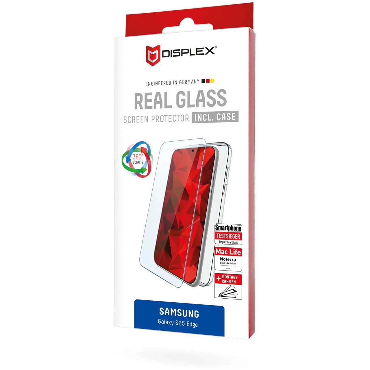 E.V.I DISPLEX REAL GLASS + CASE SAMSUNG GALAXY S25 EDGE