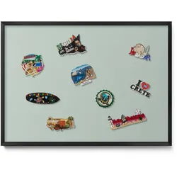 MAGNETTAFEL 70x50 cm Schwarzer Rahmen Seladongrün