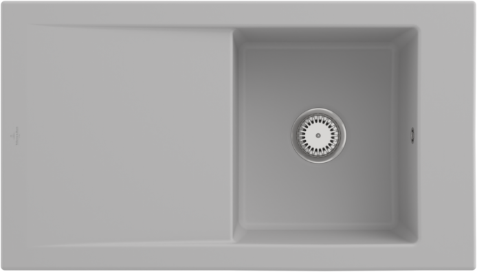 Villeroy und Boch Villeroy & Boch Timeline Einbauspüle 330701SM mit Ablaufgarnitur und Handbetätigung, Steam