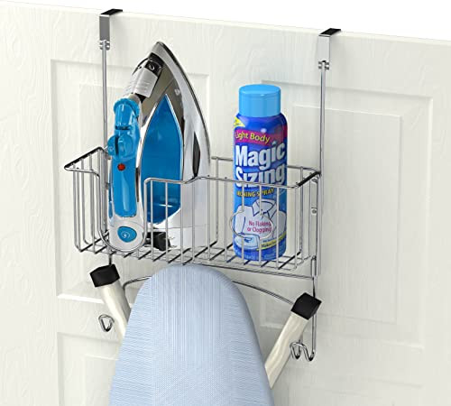 Simple Houseware strijkplankhouder voor de deur of wandmontage, chroom