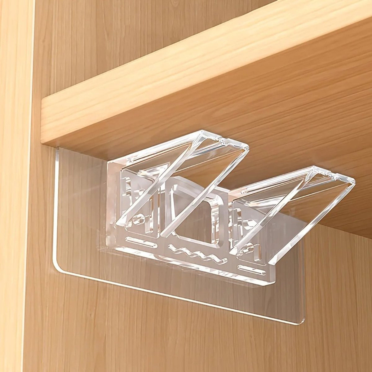 WiseGoods Premium Transparante Plankdragers 12 Stuks - Zelfklevende Wandbeugels voor Planken, Kasten en Boekenkasten