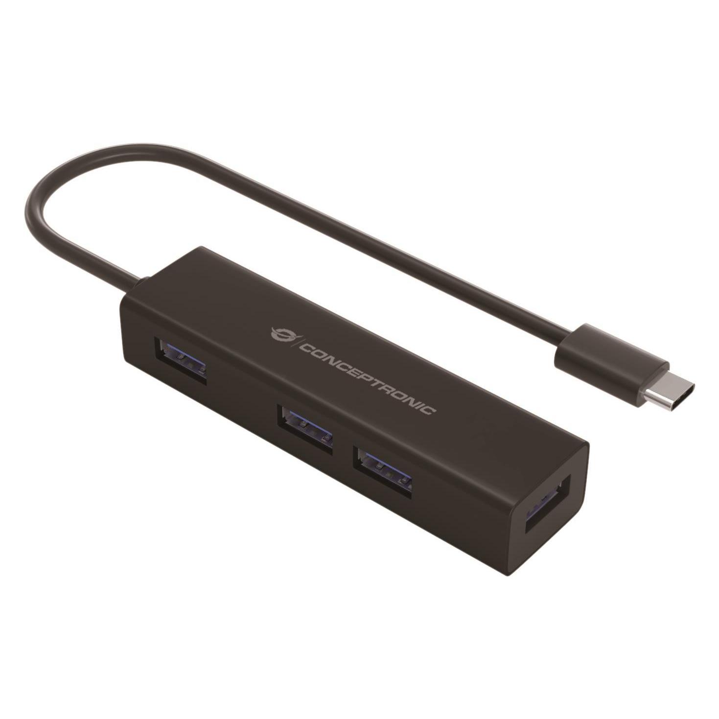 Conceptronic 4 x USB 3.0 - USB Type-C, /s, 87... (USB-C, 4 Ports) (HUBBIES07B)