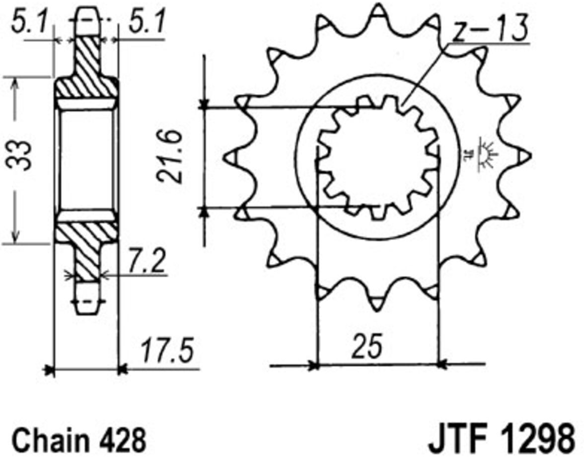 Kettenrad JT JTF1298,17