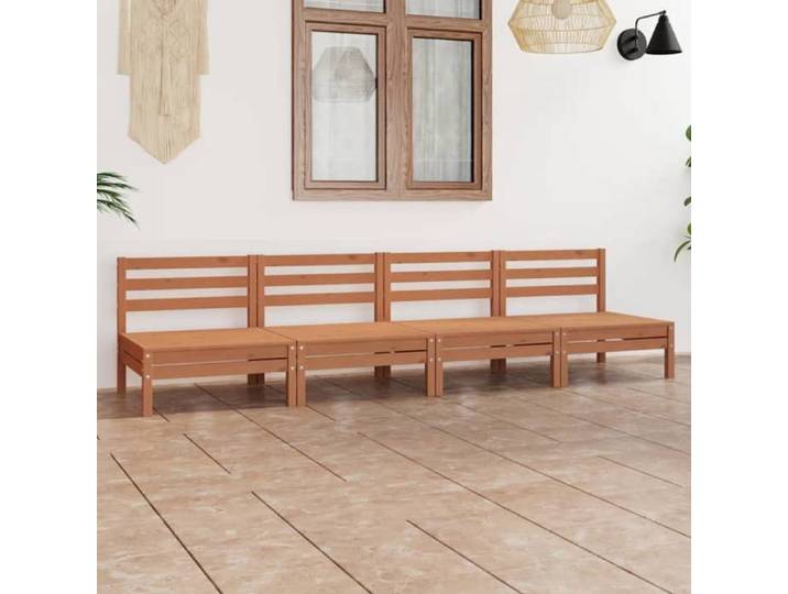 Bois de Pin Massif Salon de Jardin 4 pcs Mobilier de Patio Mobilier de Jardin Meubles d'Extérieur Ensemble de Meubles 3082485