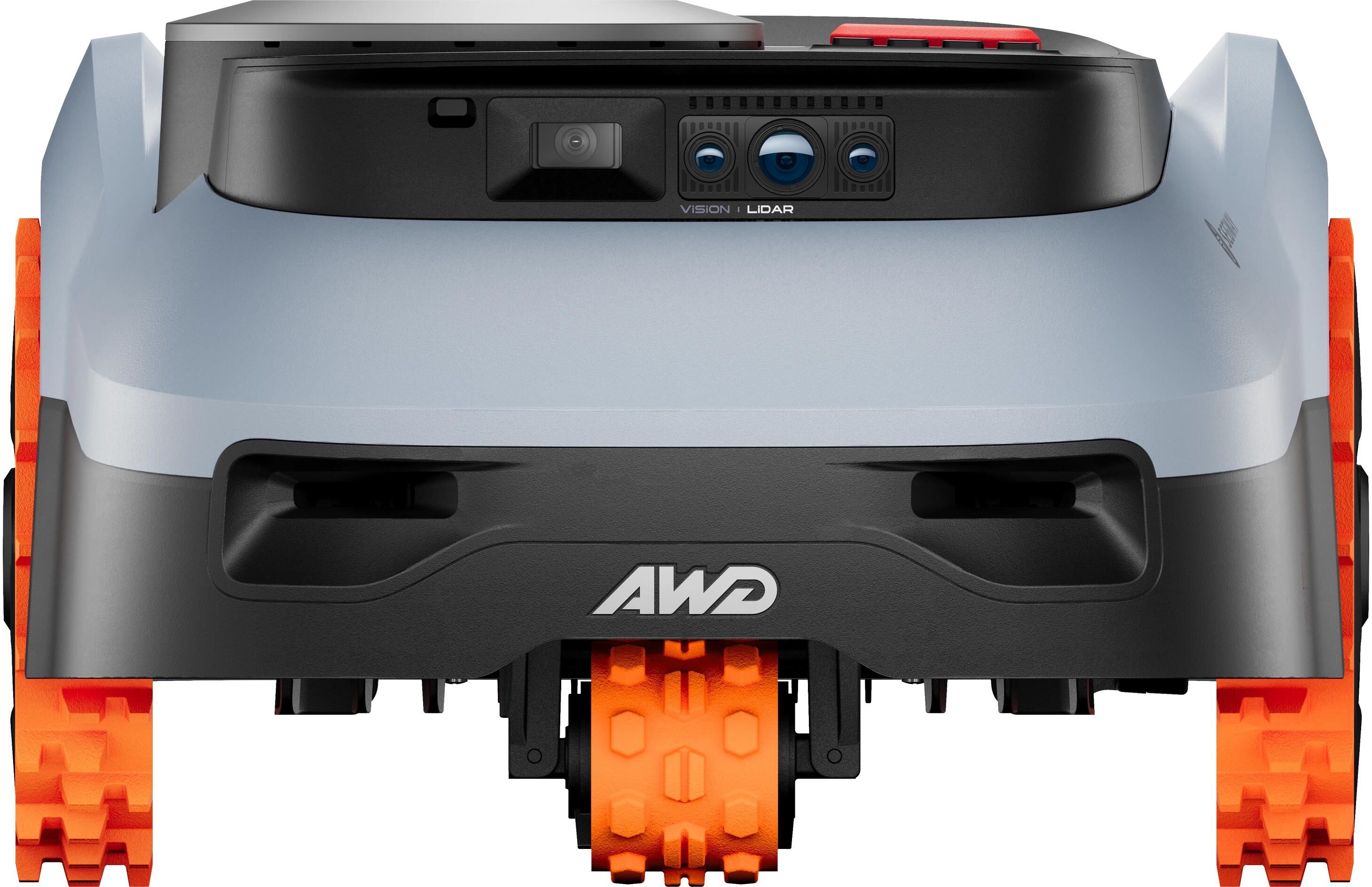 Rasenmähroboter "Navimow i220E Lidar Pro 2000 m²", blau (grau, orange, schwarz), B:44,5cm H:63,5cm T:28,7cm, Rasenmähroboter, Rasenmähroboter grau, orange, schwarz Einheitsgröße