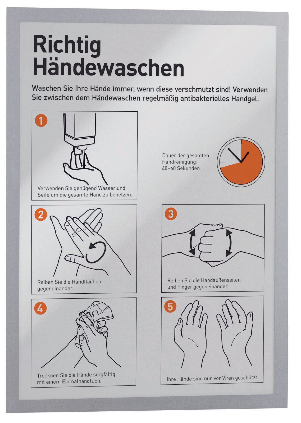 DURABLE Magnetrahmen DURAFRAME® MAGNETIC A3 silber 486823