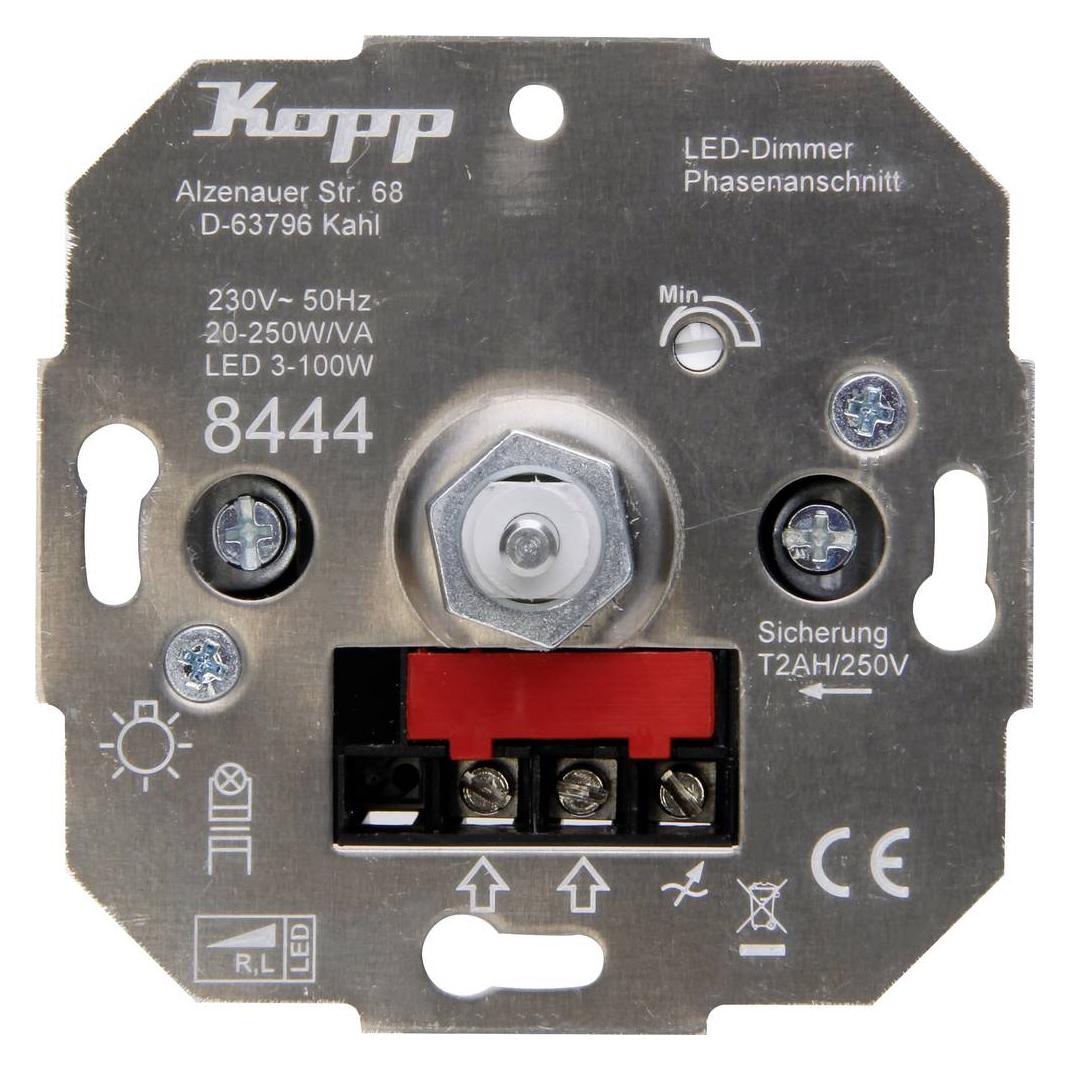 Kopp Unterputz Dimmer Geeignet für LEDLampe Halogenlampe Glühlampe (844400008)