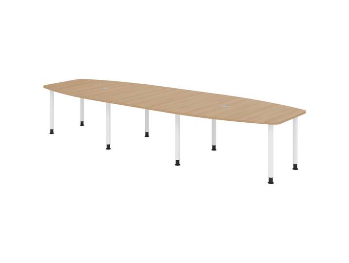 Besprechungstisch Office Eiche 400 x 130 cm - Farbe: Eiche/Weiss - Besprechungstisch