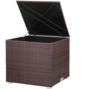 CASARIA Gartenbox 108954, aus Polyrattan, 75 x 75 x 70cm, 318 Liter, braun, wasserdicht