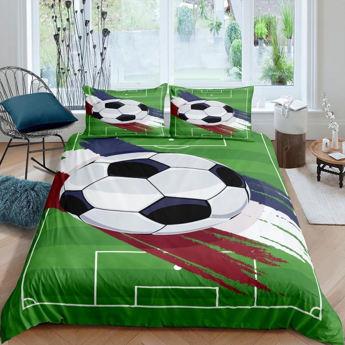 Dekbedovertrek Set met 3D Voetbal Patroon - Multi - 150x200 cm