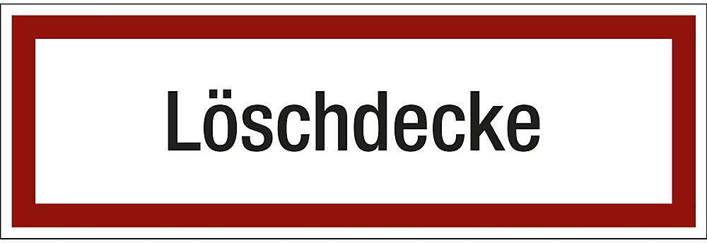 kaiserkraft Brandschutzkennzeichen für die Feuerwehr, Löschdecke, VE 10 Stk, Kunststoff, langnachleuchtend, LxH 150 x 50 mm