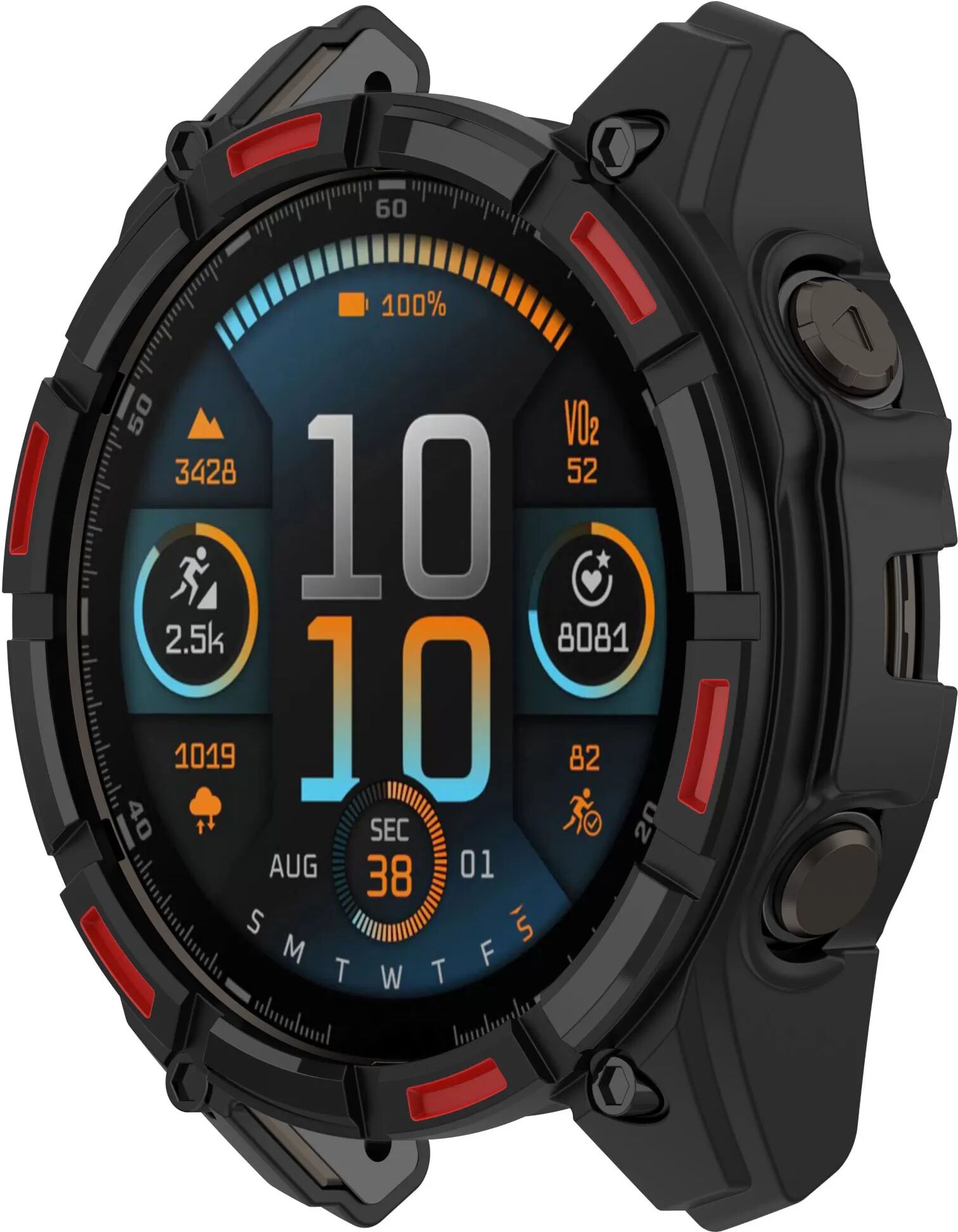 INF Étui de protection robuste pour Garmin Enduro 3 - Noir/Rouge
