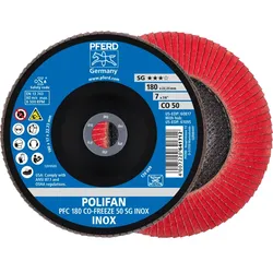PFERD TOOLS POLIFAN Fächerscheibe PFC konisch SG INOX Edelstahl - 67718050
