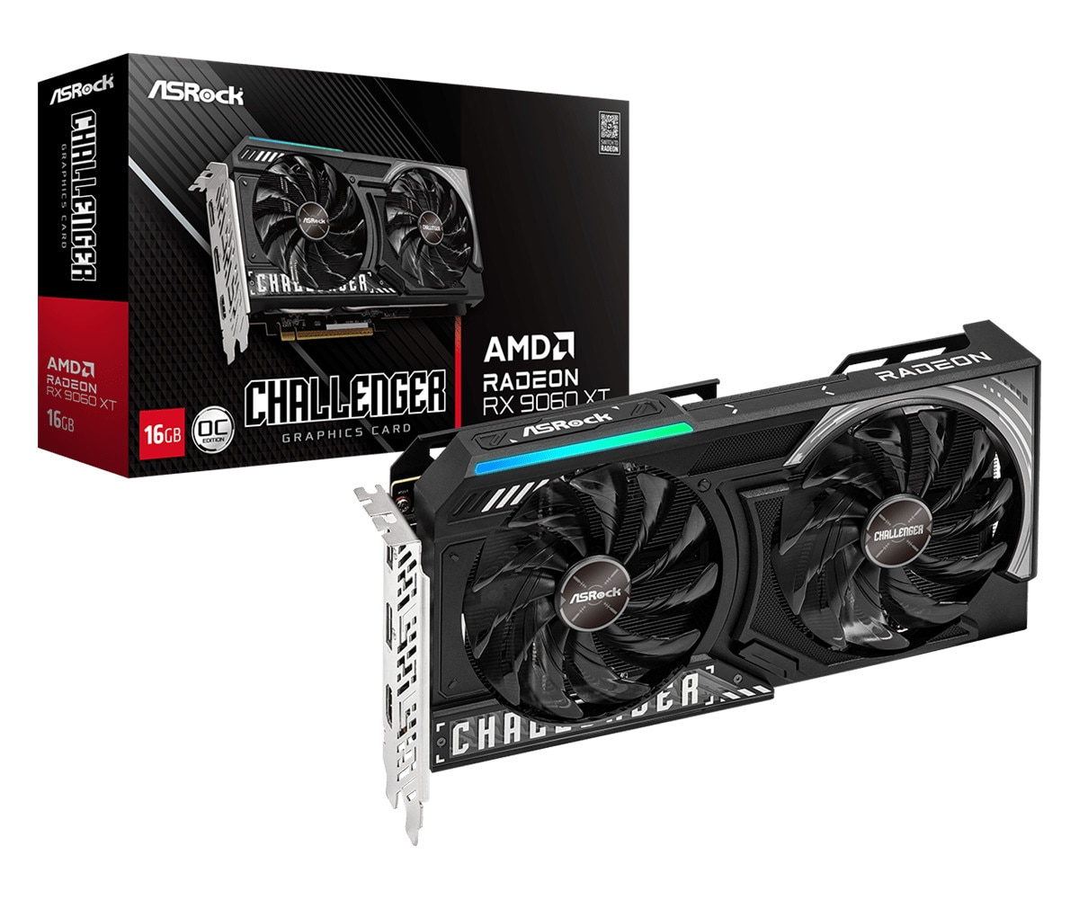 ASROCK Radeon RX 9060 XT Challenger OC Grafikkarte 16GB GDDR6 DP/HDMI 90-GA5QZZ-00UANF