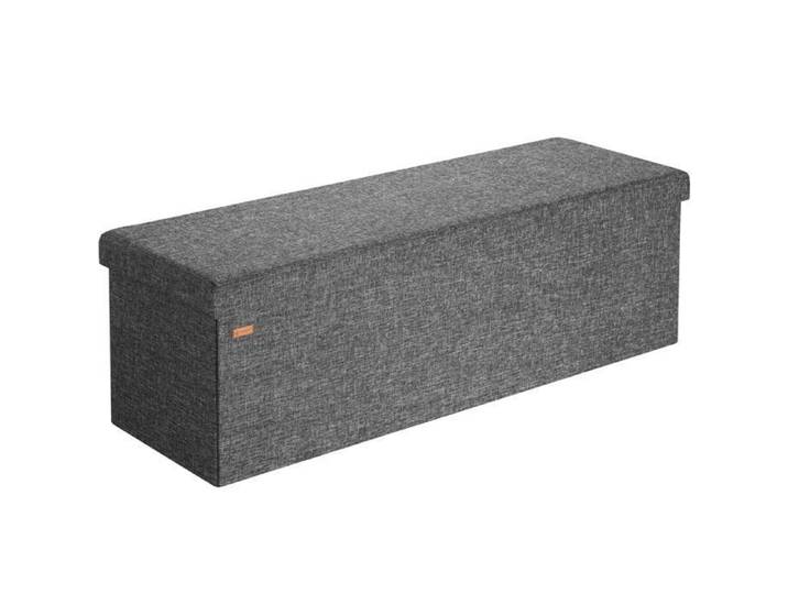 CASARIA® Banc de rangement gris foncé 115 x 38 x 38 cm Siège Coffre de rangement pliable 131L pour salon chambre couloir