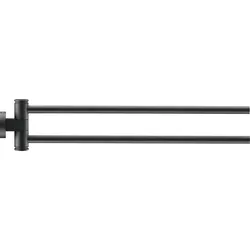 Duravit D-Code Handtuchhalter, wandhängend, zweiarmig, schwenkbar, 0099224600, Farbe: Schwarz Matt