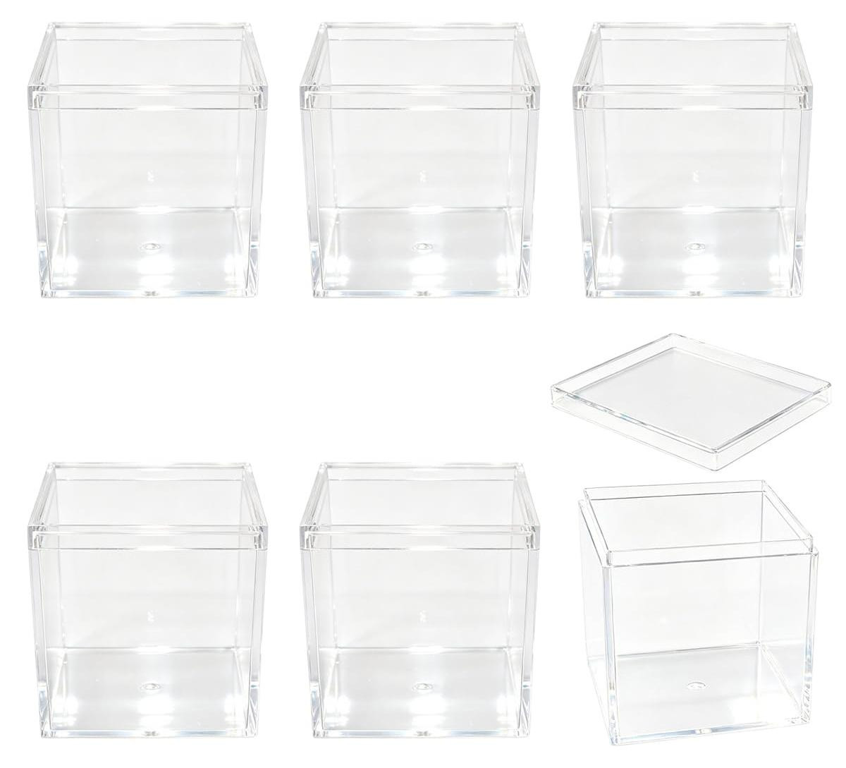 Dripio Set van zes transparante plastic opbergboxen met deksel