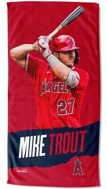 MLB Player Los Angeles Angels Mike Trout Printed Beach Towel - 30x60