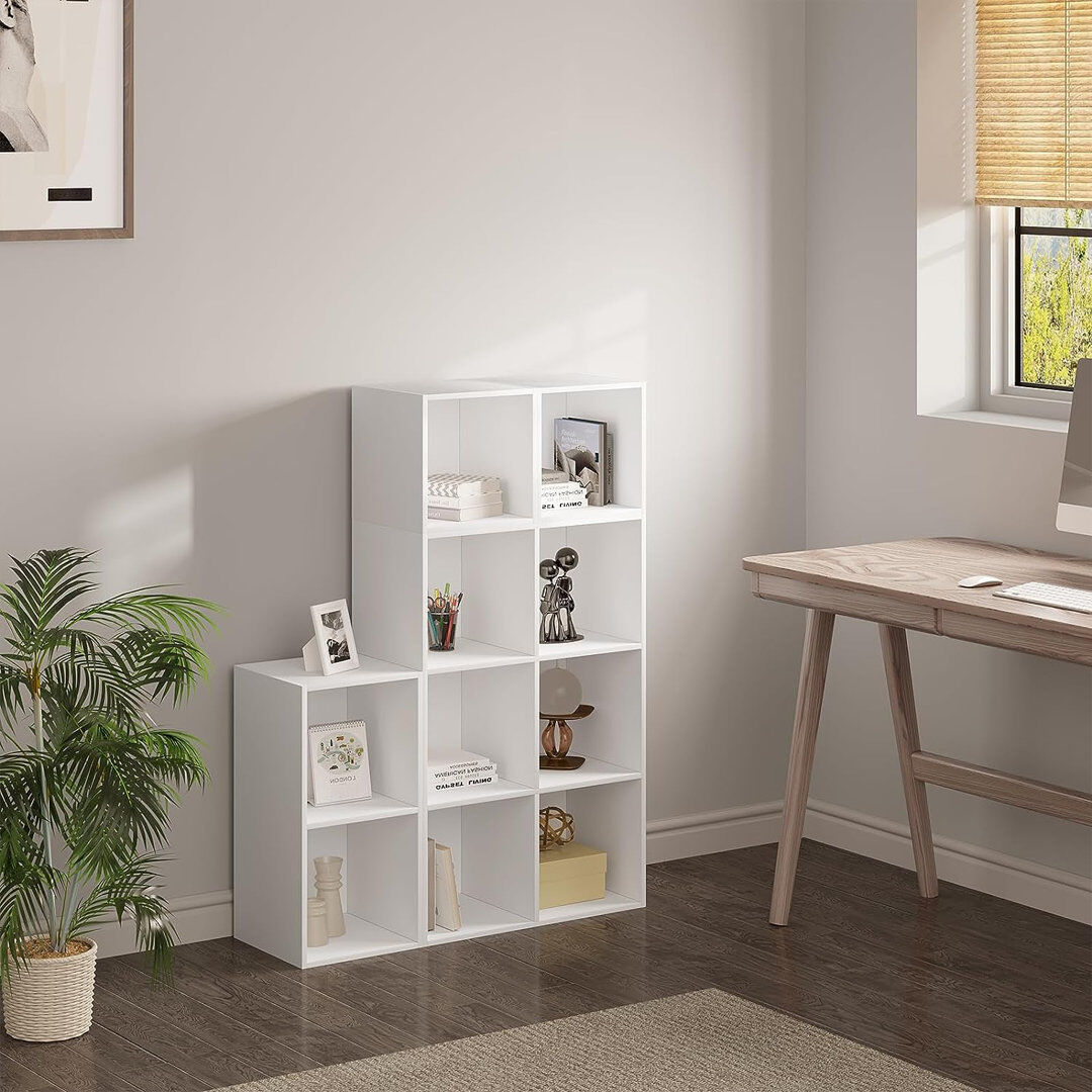 17 Stories Hegwood 120cm H x 120cm W Step Bookcase White 120cm H X 120cm W X 30cm D