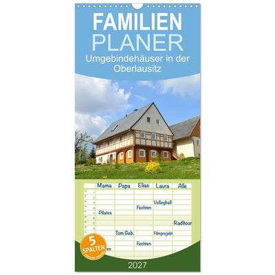 Familienplaner 2027 - Umgebindehäuser in der Oberlausitz mit 5 Spalten (Wandkalender, 21 x 45 cm) CALVENDO