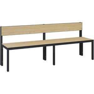 CP-Möbel Umkleidebank 8062-300, Sitzfläche Holz, 200 cm, eiche / anthrazit
