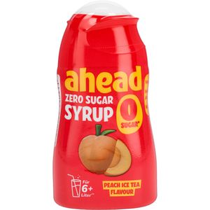 ahead Sirup Zero Sugar Ice Tea Peach, zuckerfrei, Getränkesirup für ca. 6 Liter Fertiggetränk, 48 ml